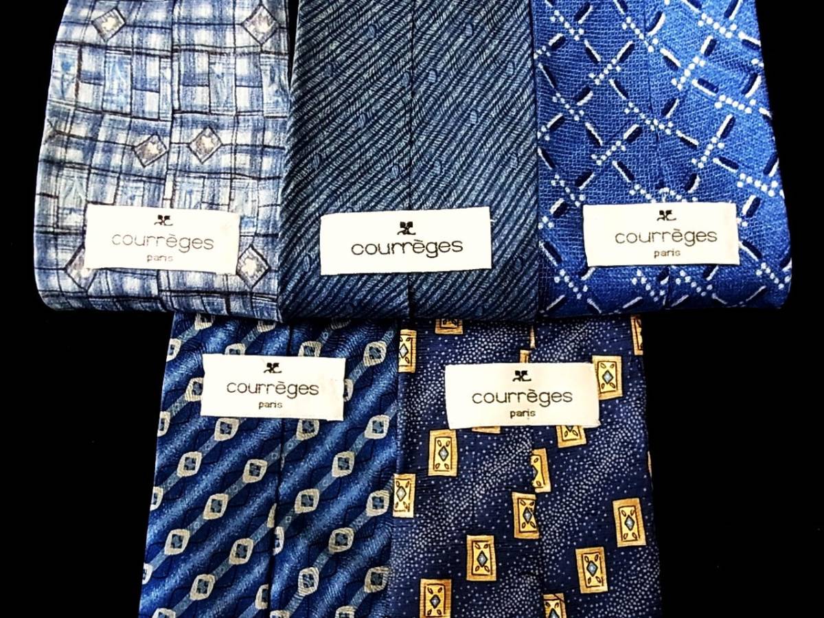 卸価格■5本 全同一 ブランド ネクタイ セット■№6722■ クレージュ 5本 まとめ売■ 拍卖