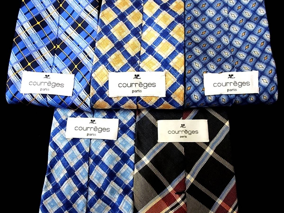 卸価格■5本 全同一 ブランド ネクタイ セット■№6723■ クレージュ 5本 まとめ売■ 拍卖