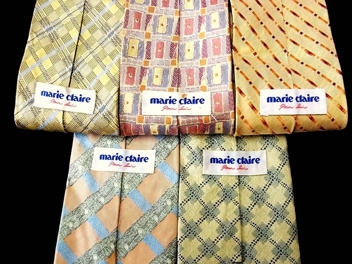 卸価格■5本 全同一 ブランド ネクタイ セット■№6725■ マリクレール【marieclaire】 5本 まとめ売■ 拍卖