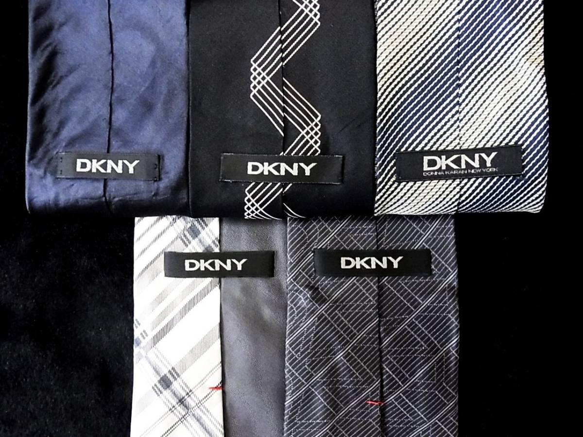 卸価格■5本 全同一 ブランド ネクタイ セット■№6417■ 【DKNY】ダナキャラン ニューヨーク 5本 まとめ売■ 拍卖