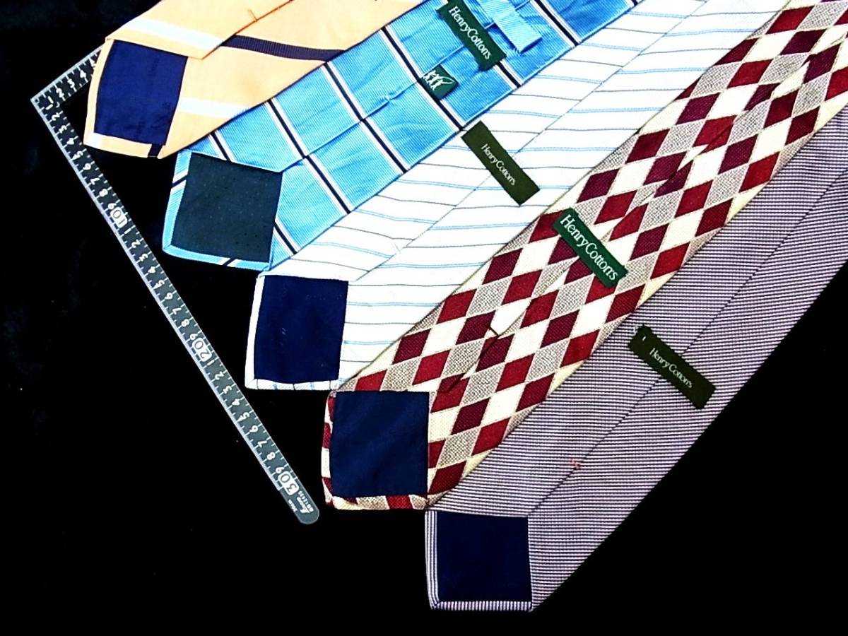 卸価格■5本 全同一 ブランド ネクタイ セット■№6440■ ヘンリーコットンズ 5本 まとめ売■ 拍卖