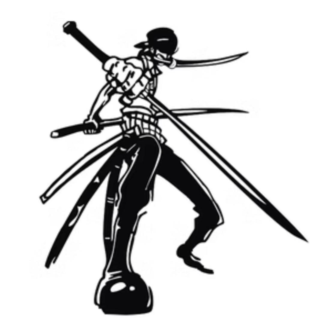 ワンピース ゾロ カーステッカー 50cm シール 黒 自動車【残5のみ】拍卖