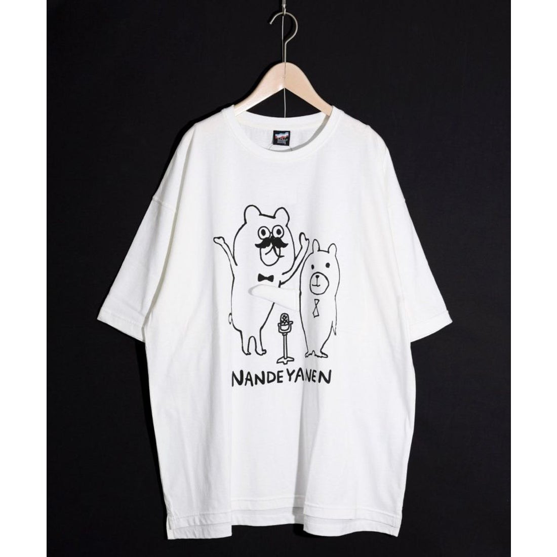 ScoLar スカラー パリティ 『なんでやねん!』漫才クマ柄 BIG-T Tシャツ 新品 未使用 ユニセックス 男女兼用 ゆったり 白拍卖