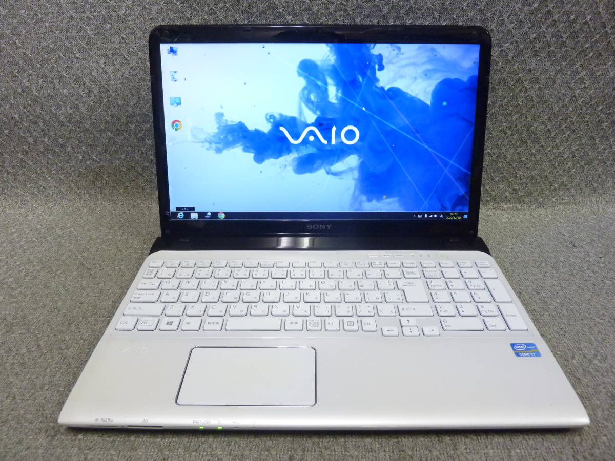 Windows 7,8,10,11 選択可 15.5”ノートPC SONY VAIO SVE15137CJW ★Core i7-3632QM/メモリ8GB/1TB/Blu-ray/無線/カメラ/リカバリ作成/2187拍卖