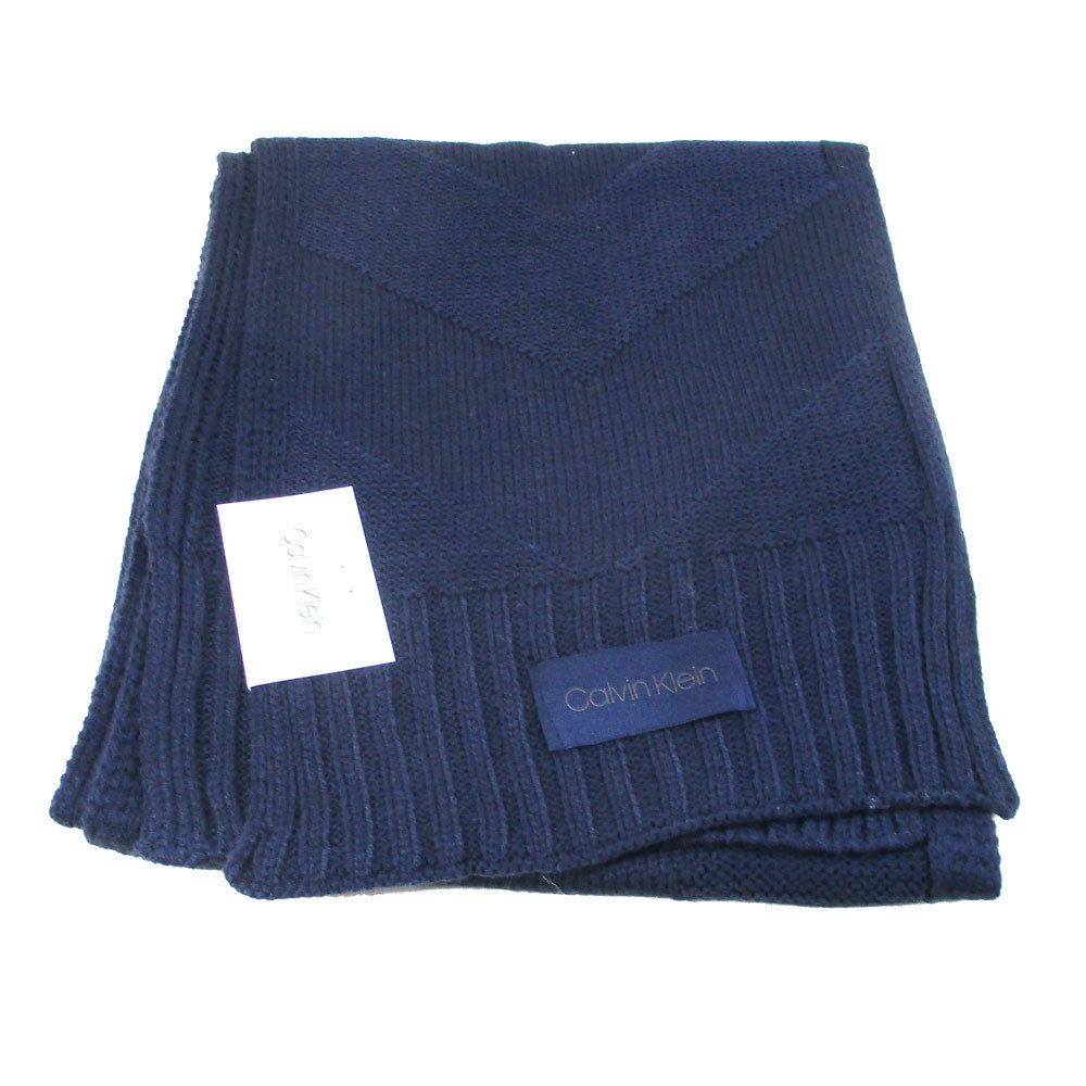 マフラー カルバンクライン HKC83288 410 ダークブルー 約22x170cm拍卖