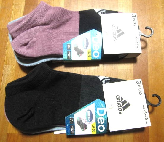 *送料無料*新品*アディダス*23-25㎝*スニーカーソックス3足×2*②*Deo*消臭・破れにくい・ワイドヒール・つま先かかと補強*adidas*拍卖