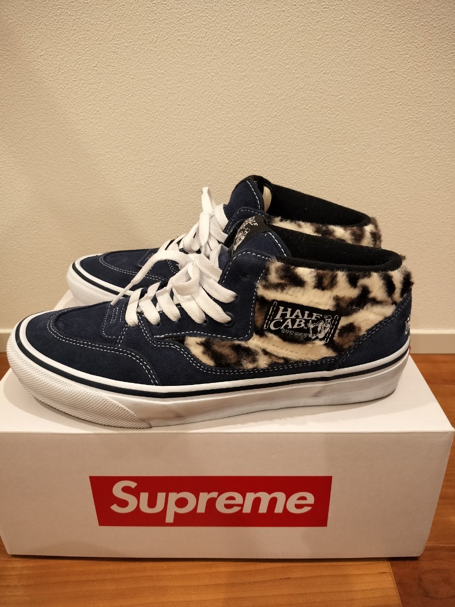 Supreme Vans Leopard Half Cab Navy 26cm US8 SUP-VANS-23FW-HC-NV シュプリーム ハーフキャブ 豹柄 正規品 バンズ スニーカー 靴拍卖