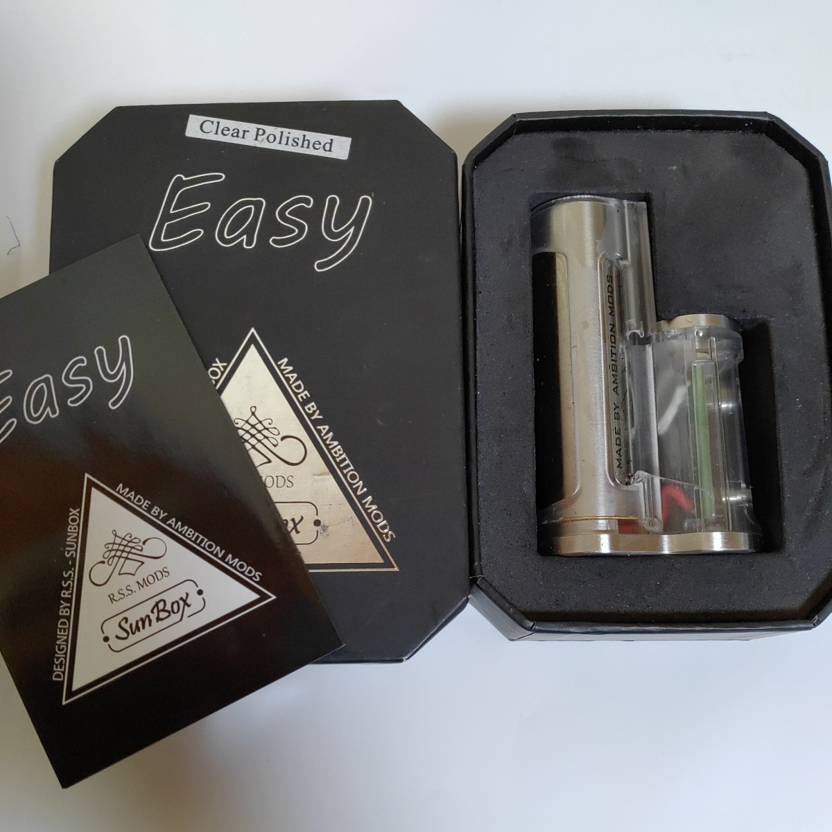②Ambition MODS EASY Side Box Mod 60W DESIGN BY SUNBOX R.S.S. clear polished クリア スケルトン 1218-D5-SA10拍卖