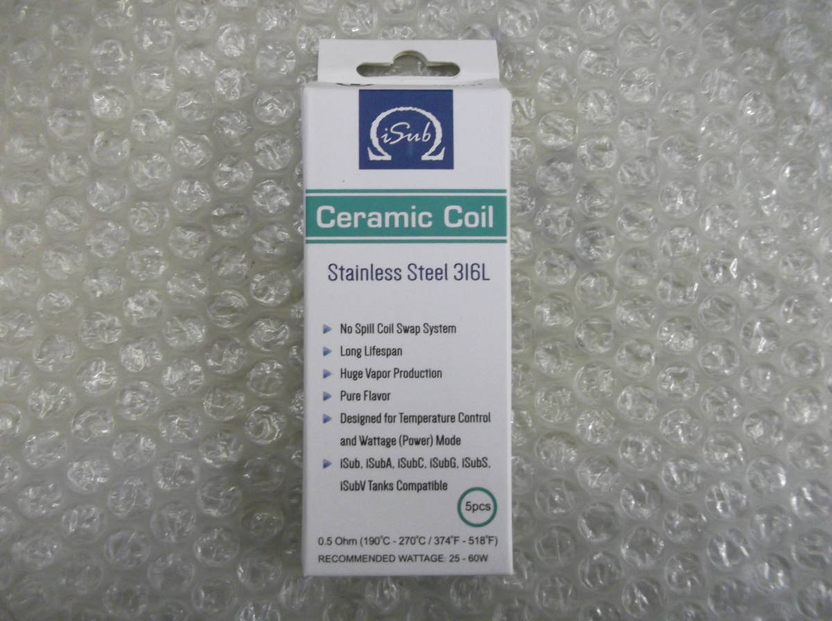 送料無料 未使用新品 innokin イノキン iSub Ceramic coil 0.5Ω SS316 アイサブ セラミックコイル VAPE コイル 5PCS 5個入り 現状渡し品拍卖