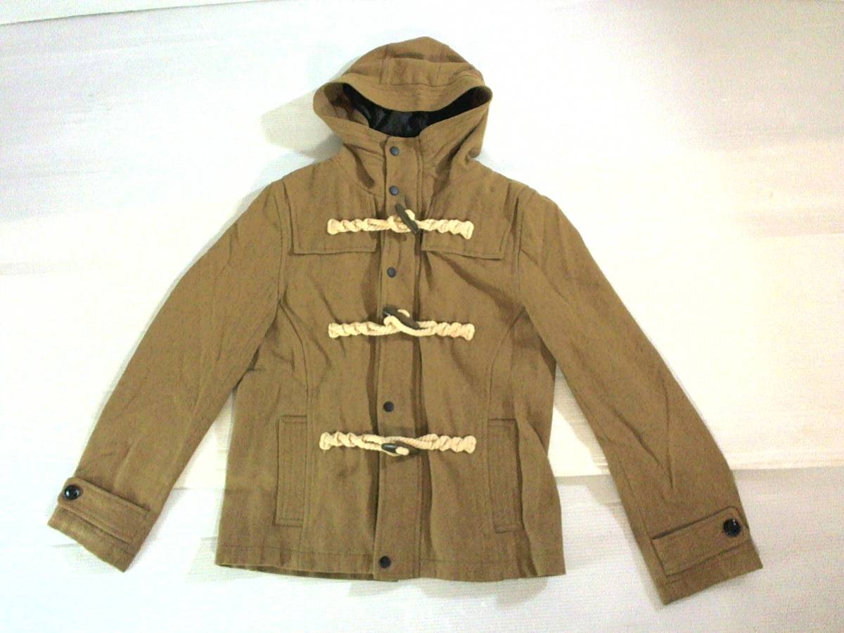 ☆アプリー【Apply】トグルボタン ジップアップ パーカ ジャケット 毛混 M カーキブラウン拍卖