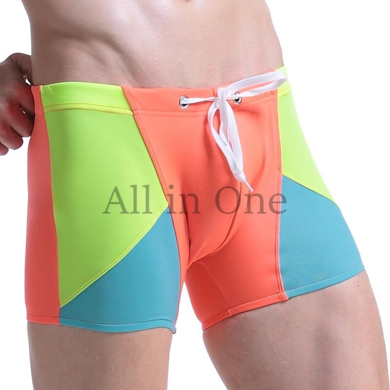 97-39-12 バイカラー ツートン スイムショーツ ボクサー【オレンジ,Lサイズ】男性 メンズ 下着 インナー スポーツ 水泳 競泳 海パン .3拍卖