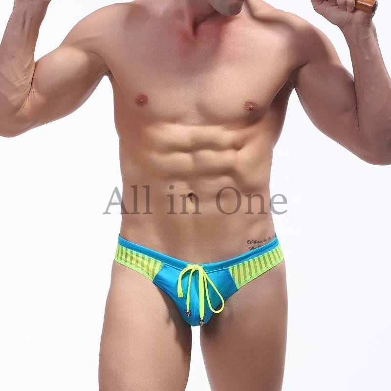 97-169-12 ネオン バイカラー 透けストライプ Tバック スイム パンツ【スカイ,Lサイズ】メンズ 男性 下着 インナー 海パン ブリーフ .4拍卖