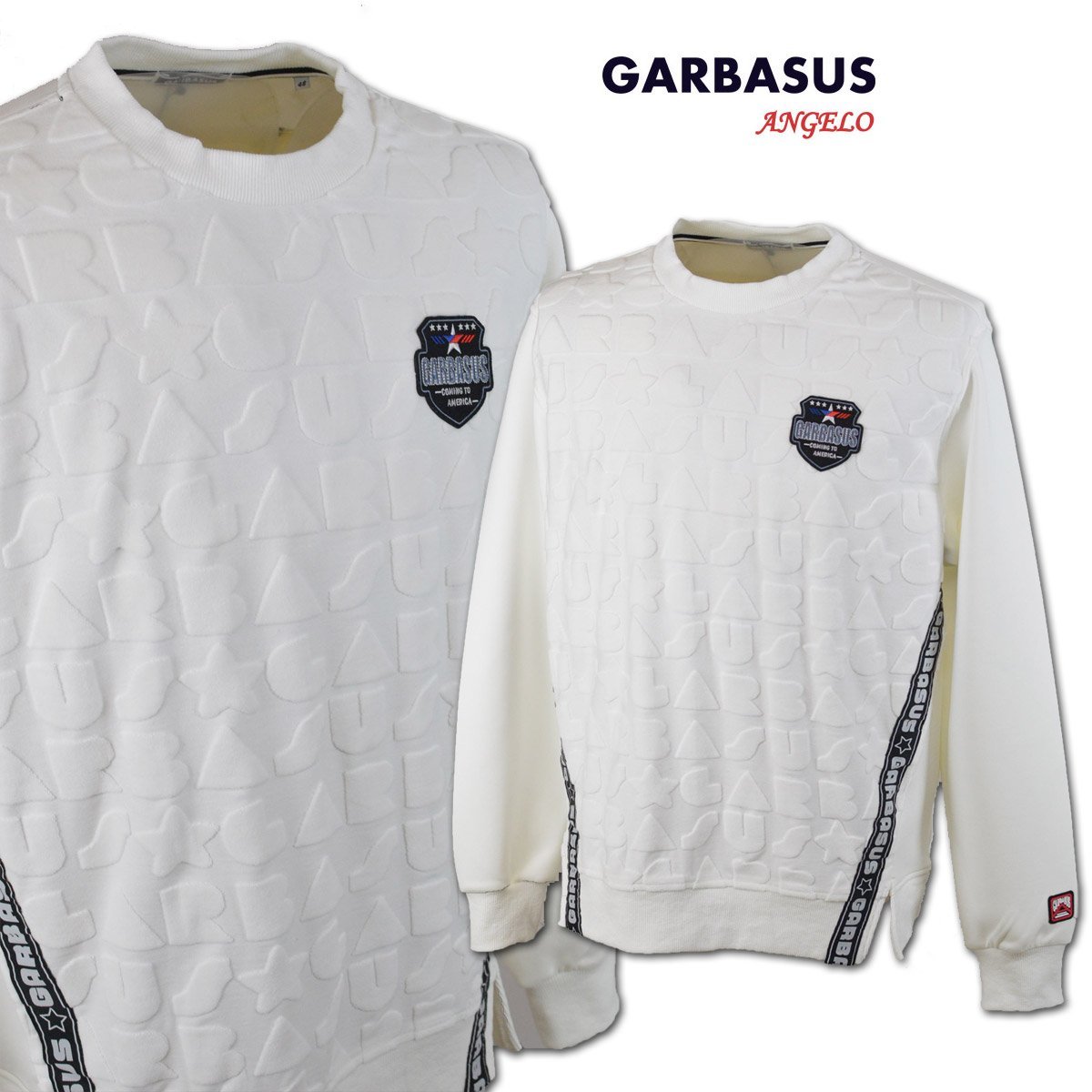 3割引【GARBASUS ガルバス】メンズ トレーナー L(48) 白 25-6501-03-01 アンジェロ カジュアル ゴルフ おしゃれ @拍卖
