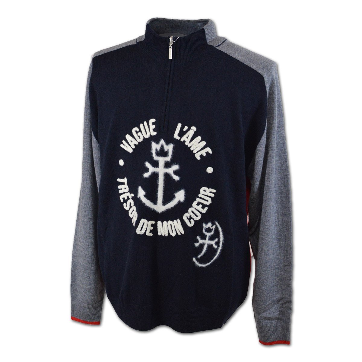 3割引【カステルバジャック】メンズ セーター L(48) 紺 7213361123-59 CASTELBAJAC カジュアル ゴルフ おしゃれ ポップ @拍卖