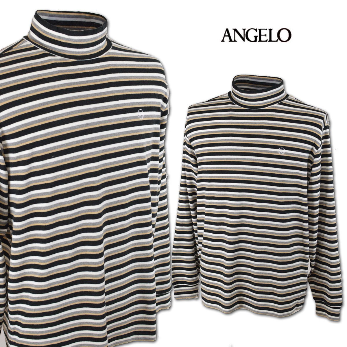 3割引【アンジェロ】メンズ 長袖ハイネックシャツ L(48) 白 35-1502-04-01 ANGELO カジュアル おしゃれ かっこいい 高級素材 @拍卖