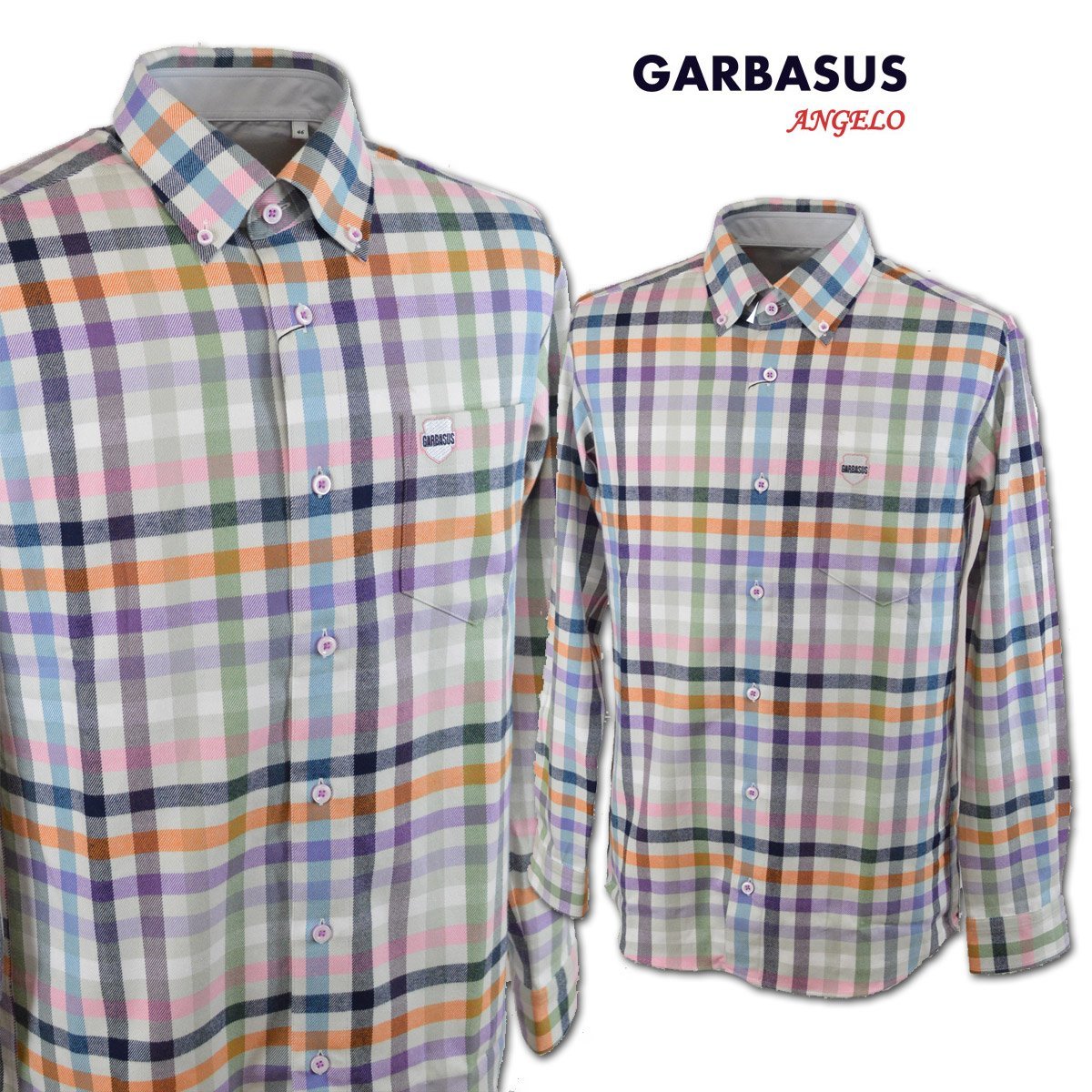 3割引【GARBASUS ガルバス】メンズ 長袖シャツ M(46) チェック 35-1101-03-33 アンジェロ カジュアル おしゃれ かっこいい 日本製 @拍卖