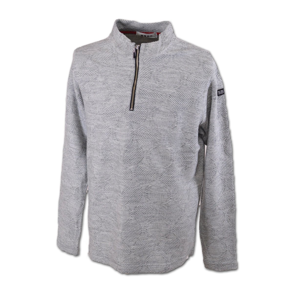 3割引【BBCO ビビコ】メンズ 長袖ハーフジップシャツ L(48) グレー 35-1602-01-33 アンジェロ カジュアル ゴルフ かっこいい @拍卖