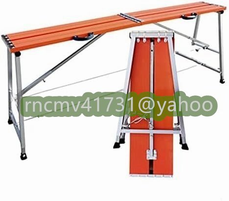 「81SHOP」品質保証ポータブル折りたたみ足場、調節可能な高さ70-119cm 乾式壁のパッチングまたは窓の掃除用のアルミニウム製足場装置 1.5m拍卖