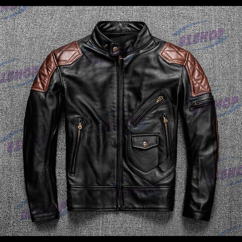 「81SHOP」美品■メンズ 革ジャン 最上級 牛革 レザージャケット スタンドカラー ライダース バイクウエア オートバイ ブルゾン 本革 S~5XL拍卖