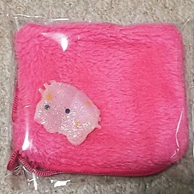 【未使用】『モコモコミニポーチ』ピンク《携帯性抜群!小物入れに最適!》拍卖