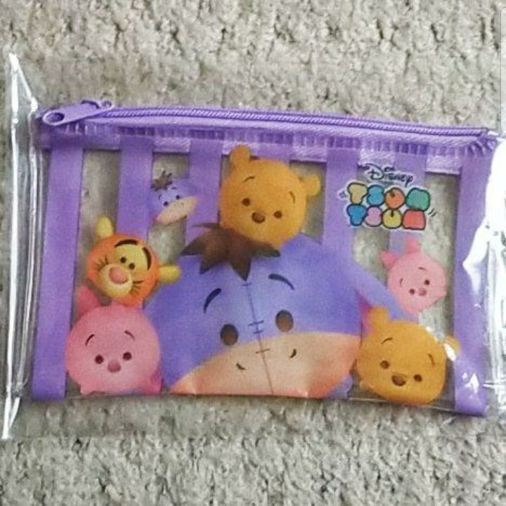 【未使用】ツムツム『ミニクリアポーチ』紫色《携帯性抜群!小物入れに最適!》拍卖