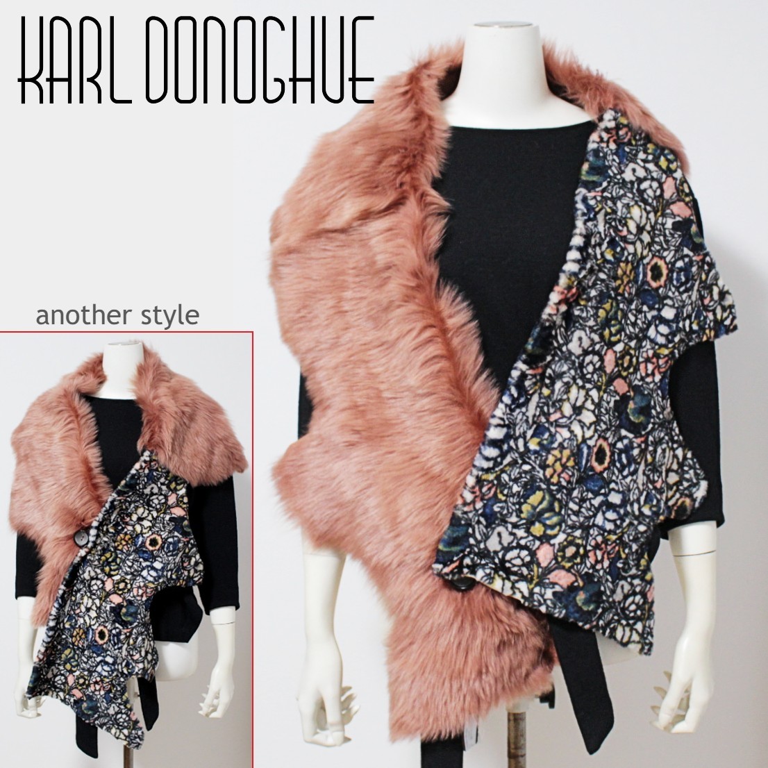 新品 カールドノヒュー トスカーナラムスキン ムートンマフラー ダブルボタンホール K2970拍卖