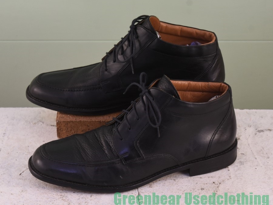 Y347◆イタリア製【BOSTONIAN】メンズブーツ 黒 ブラック 9M 27cm 拍卖