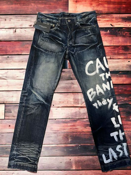 タグ付 GLAMB by glambグラフィティ ペイント デニムパンツ拍卖