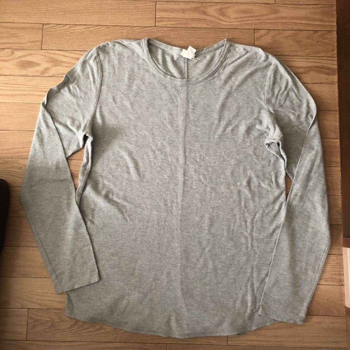 H&M エイチアンドエム 1回着用のみ ロンT サマールニットシャツ グレー サイズL拍卖