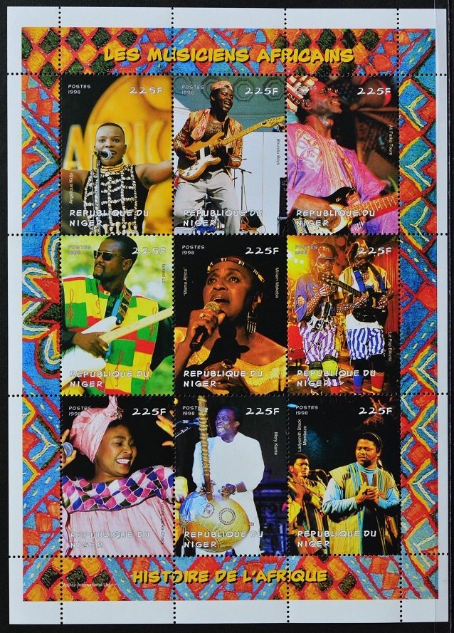 「D621」二ジェル切手 1998年 アフリカミュージシャン拍卖