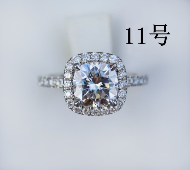 スクエアリング シルバー 11号 ジルコニア 普段使い 指輪 CZダイヤ スクエア リング キラキラ拍卖