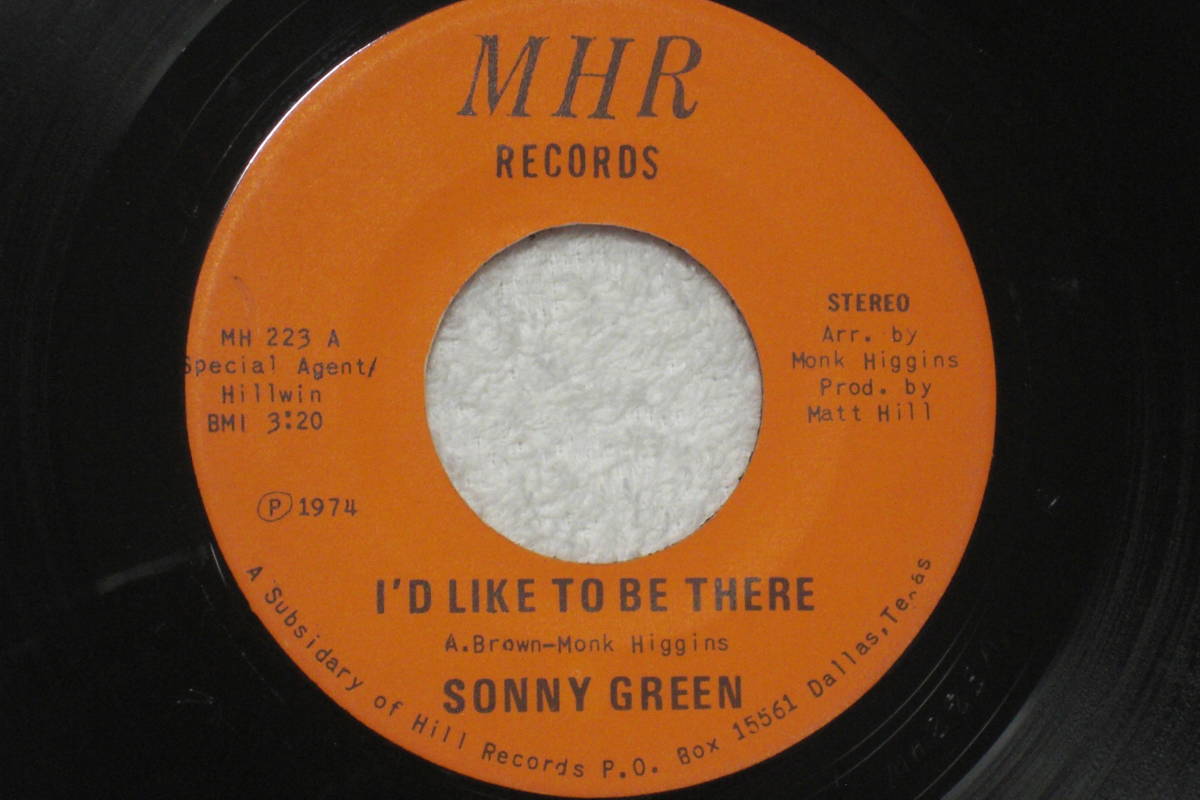 USシングル盤45’ Sonny Green / I'd Like To Be There - I'm Just Your Man (MHR Records MH 223) 拍卖
