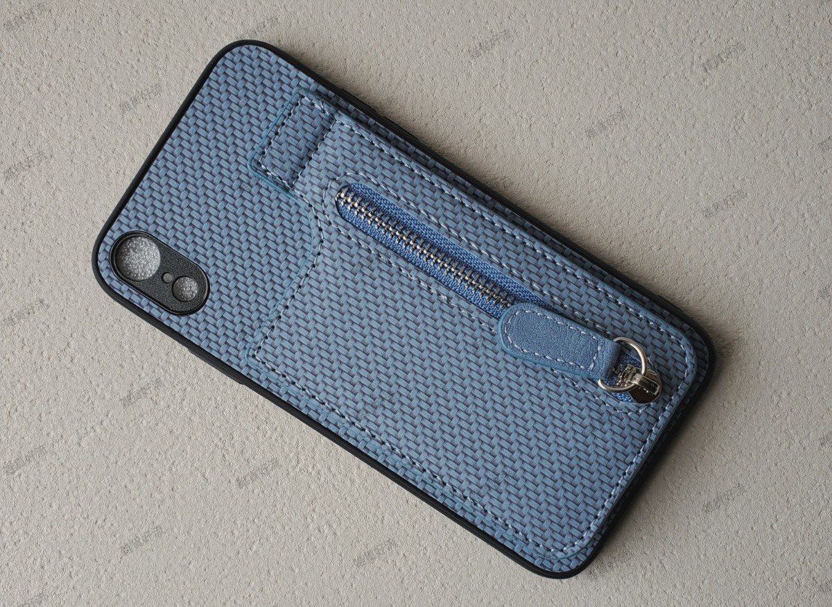 iPhone XR用 ケース カードケース付き 水色系拍卖