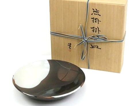 益子焼(鈴木量 作) 流掛掛分皿 尺6寸 841992AA1047US拍卖