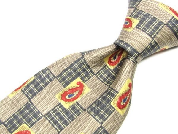 renoma(レノマ ) シルクネクタイ ペーズリー&格子柄 イタリア製 842200C173R21拍卖