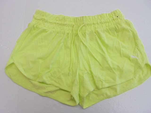 【KCM】Z-puma-764-M★展示品★【PUMA/プーマ】レディース コットン ショートパンツ フィットネス トレーニング 582966-31 黄緑系 M拍卖