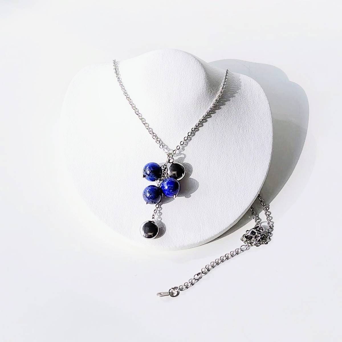 天然石ペンダント、ピアスセット ステンレスxラピスラズリ拍卖