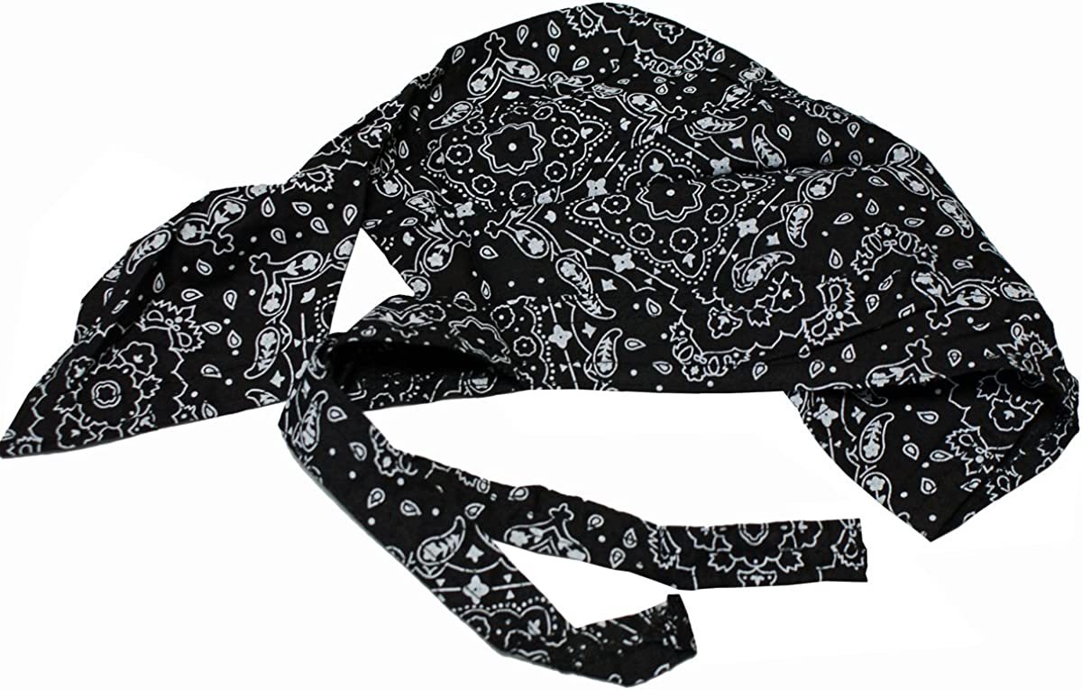 バンダナ キャップ 黒 花;HP0431;拍卖