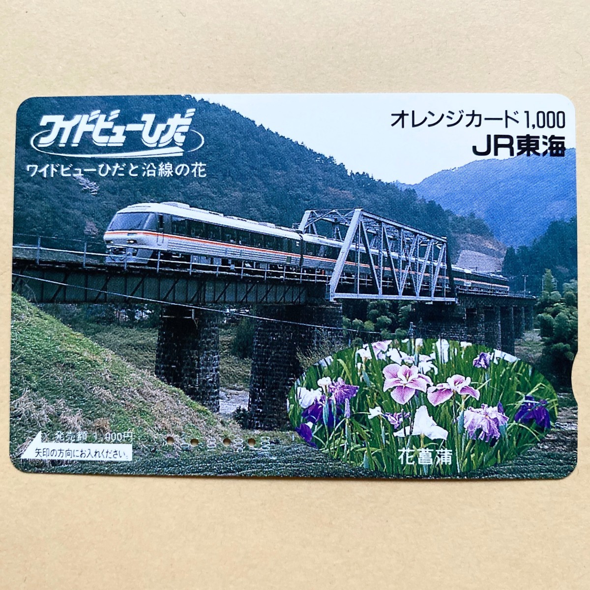 【使用済】 オレンジカード JR東海 ワイドビューひだと沿線の花拍卖