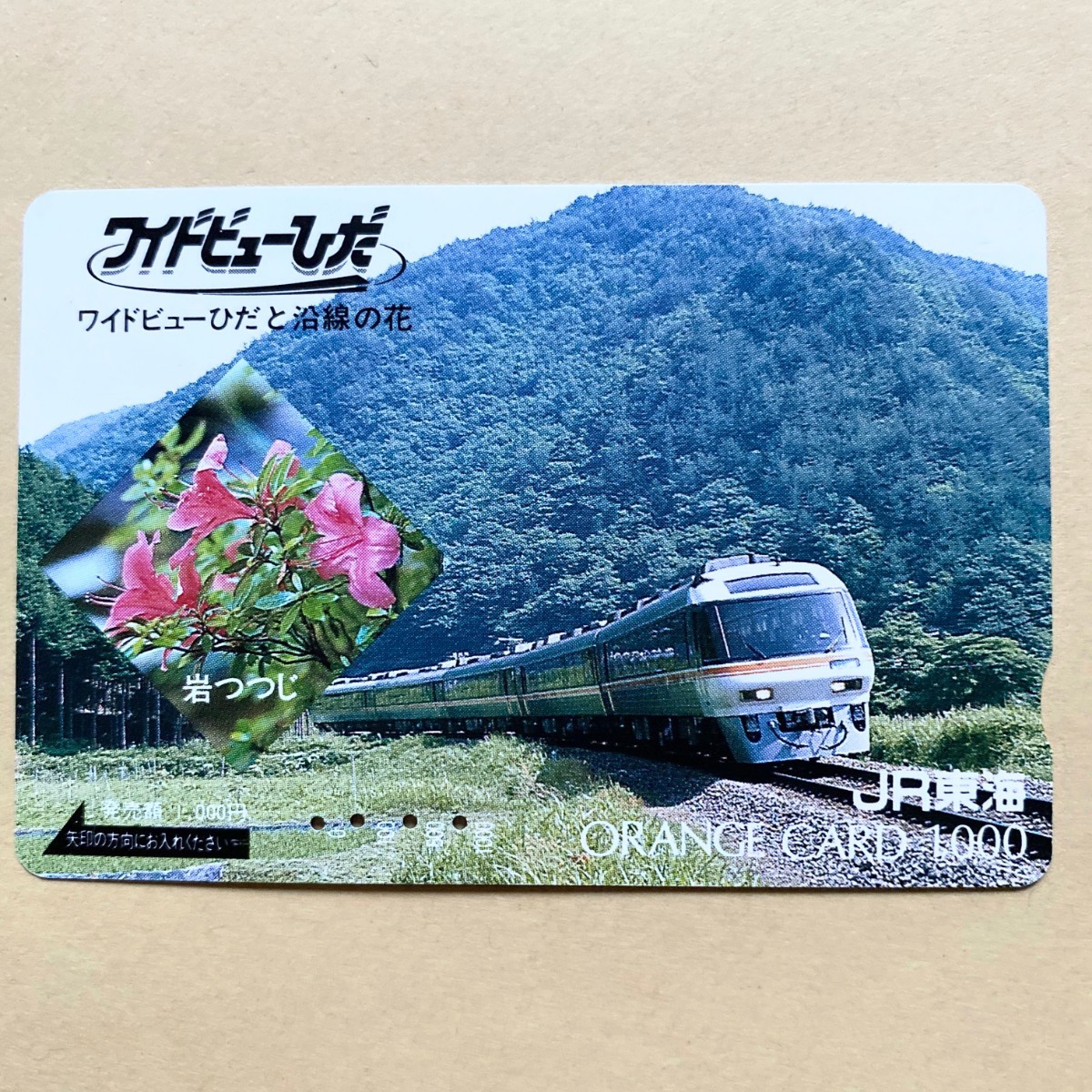 【使用済】 オレンジカード JR東海 ワイドビューひだと沿線の花 岩つつじ拍卖