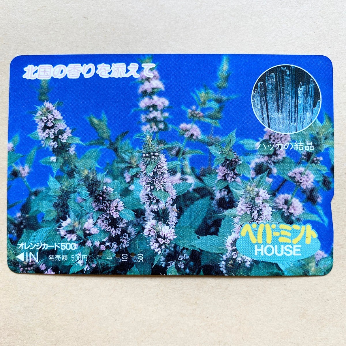 【使用済】 花オレンジカード JR北海道 北国の香りを添えて ペパーミントHOUSE拍卖