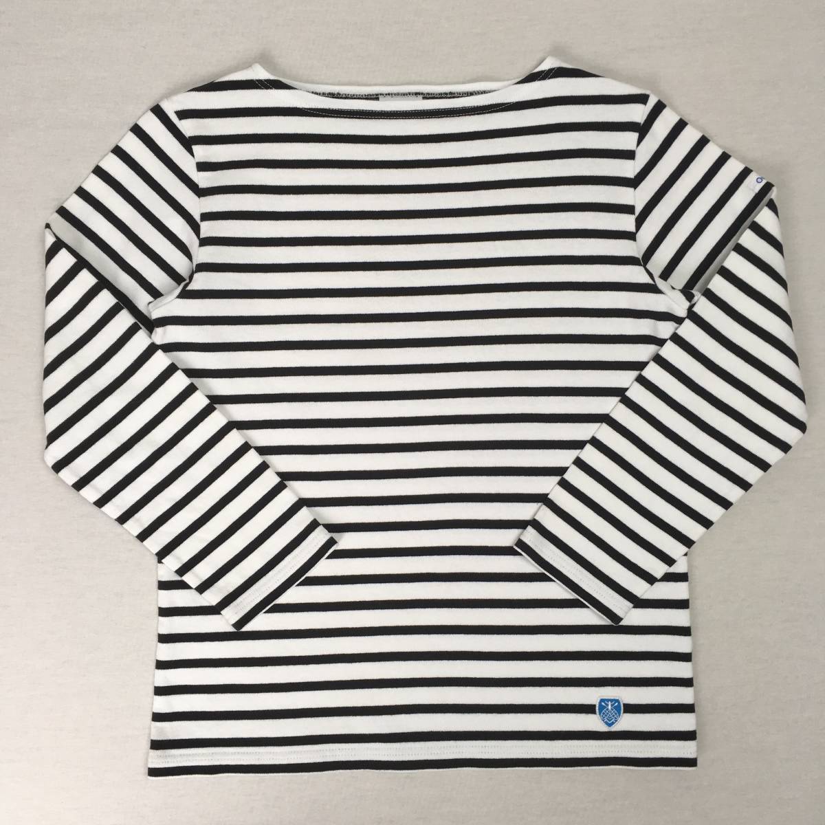 ORCIVAL オーシバル フランス製 コットンロード バスクシャツ 長袖 サイズ1 ホワイト/ブラック ボーダー カットソー拍卖