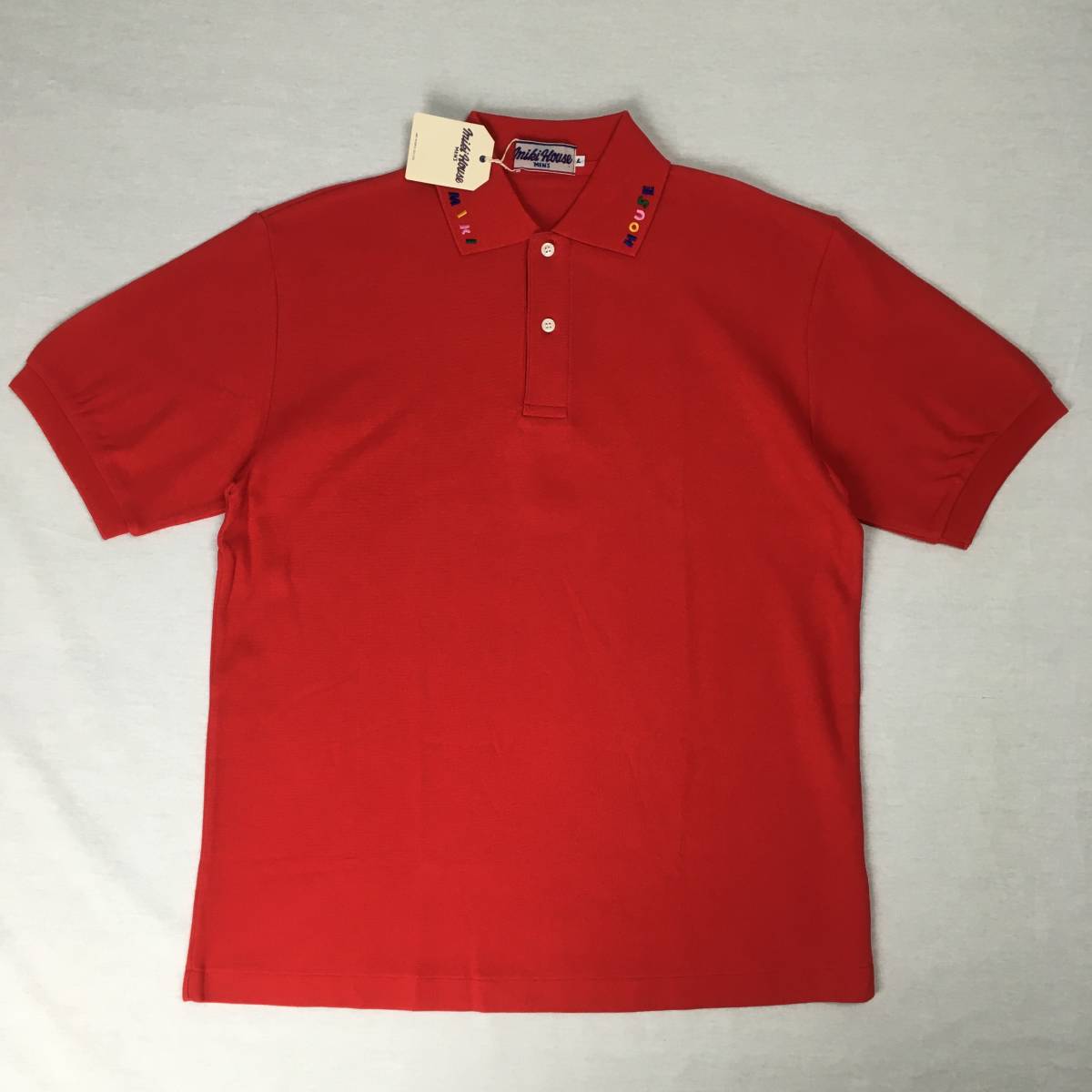 【新品】MIKIHOUSE ミキハウス メンズ 12-5575-212 日本製 ポロシャツ 鹿の子 Lサイズ レッド 半袖拍卖