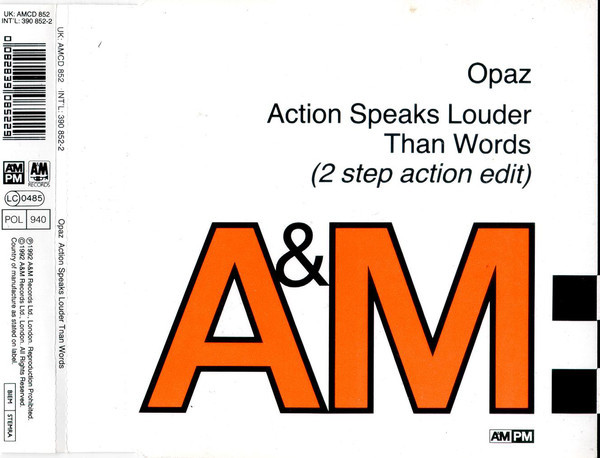 Opaz「Action Speaks Louder Than Words」(UK盤CDS)拍卖