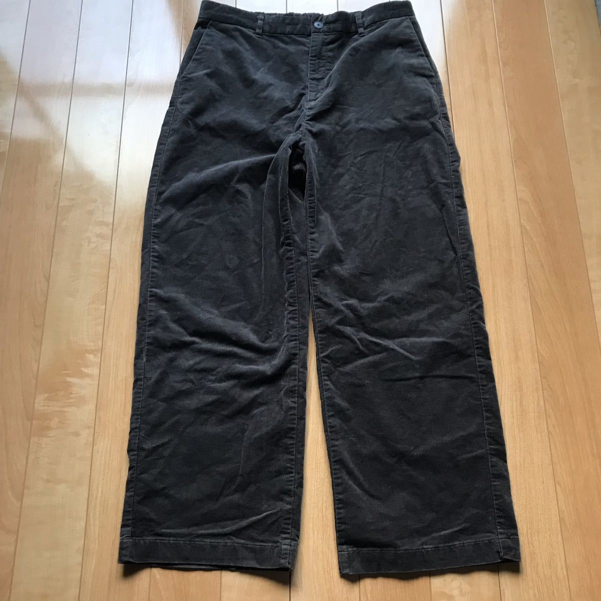 無印良品 ストレッチコーデュロイワイドパンツ 定価3990円 130-6-10 レディース XXL ダークグレー MUJI拍卖