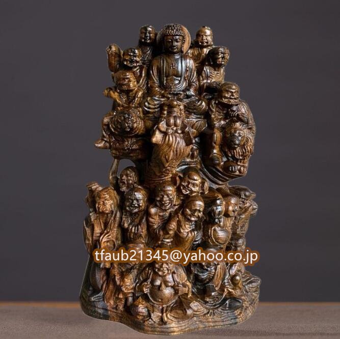 【ケーリーフショップ】精密雕刻*沈香木彫刻十八羅漢仏像置物拍卖