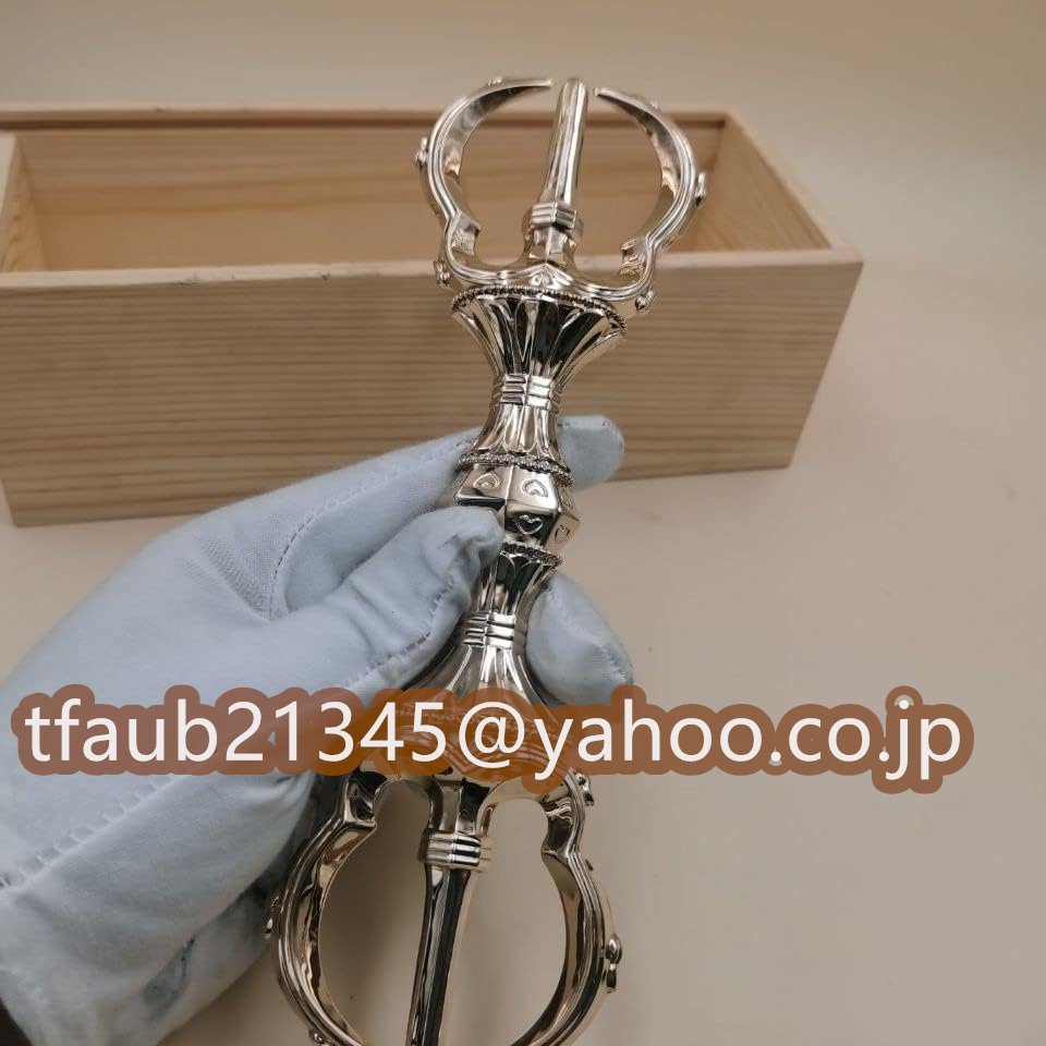 【ケーリーフショップ】三鈷杵 密教法具大々型 長さ23cm 精緻彫り ハイグレード 寺院仏具 手道具 金剛杵真鍮仏具拍卖