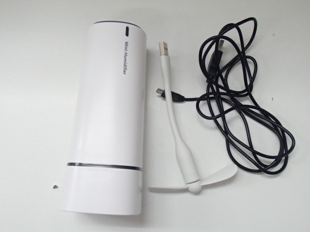 #57813【中古品】永山 HMT-M11 USBポータブル加湿器 ホワイト 扇風機 小型 USB電源 コード付き拍卖