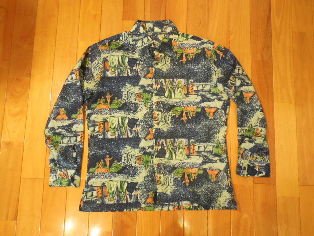 70'sヴィンテージ 長袖ポリシャツ ポリエステルシャツ L~XLサイズ拍卖