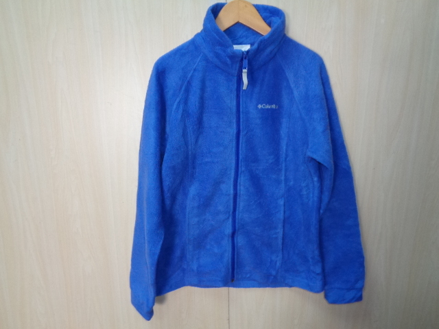e756◆Columbia フルジッパーフリースジャケット◆コロンビア 青紫色系 表記サイズ:14/16(L) ポリエステル100% キッズ 子供服拍卖